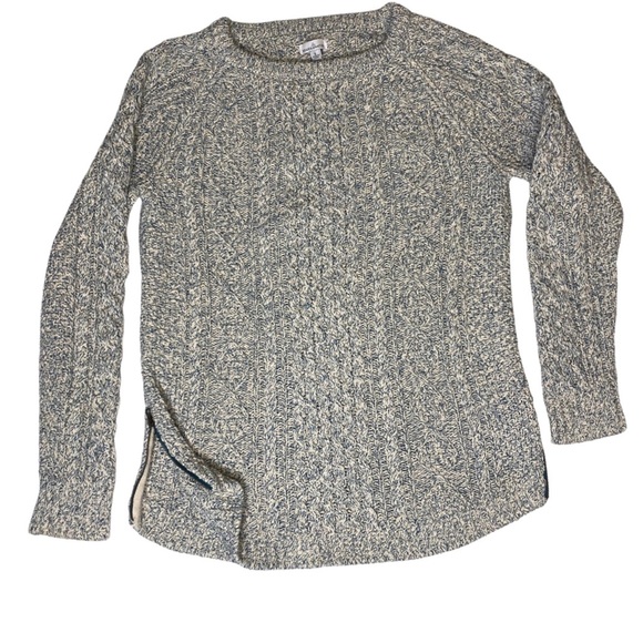 L.L. Bean Sweaters - LL BEAN Signature Green and Cream Fisherman’s Knit Sweater Size S